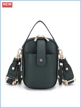Vegan Leather Crossbody Bag Multi Compartment Detachable Strap